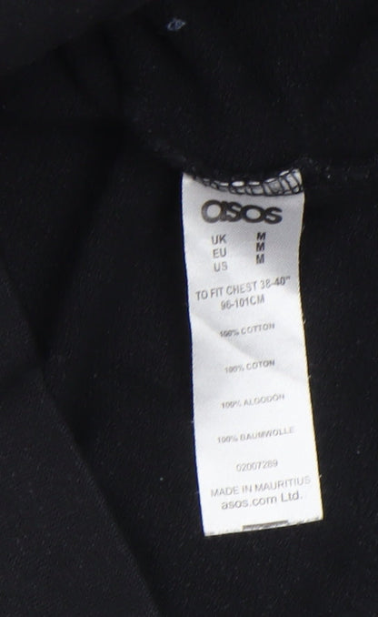 Mens UK Size M ASOS Black Pullover Hoodie