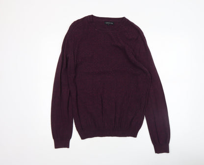 Mens UK Size S Red Herring Purple Pullover Jumper