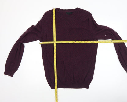 Mens UK Size S Red Herring Purple Pullover Jumper