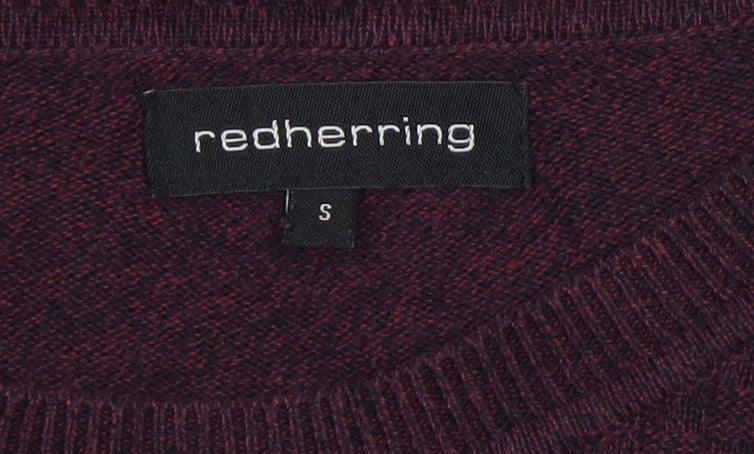 Mens UK Size S Red Herring Purple Pullover Jumper