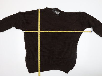 SAW IT FIRST Women’s Brown Chunky Knit High Neck Jumper Size M