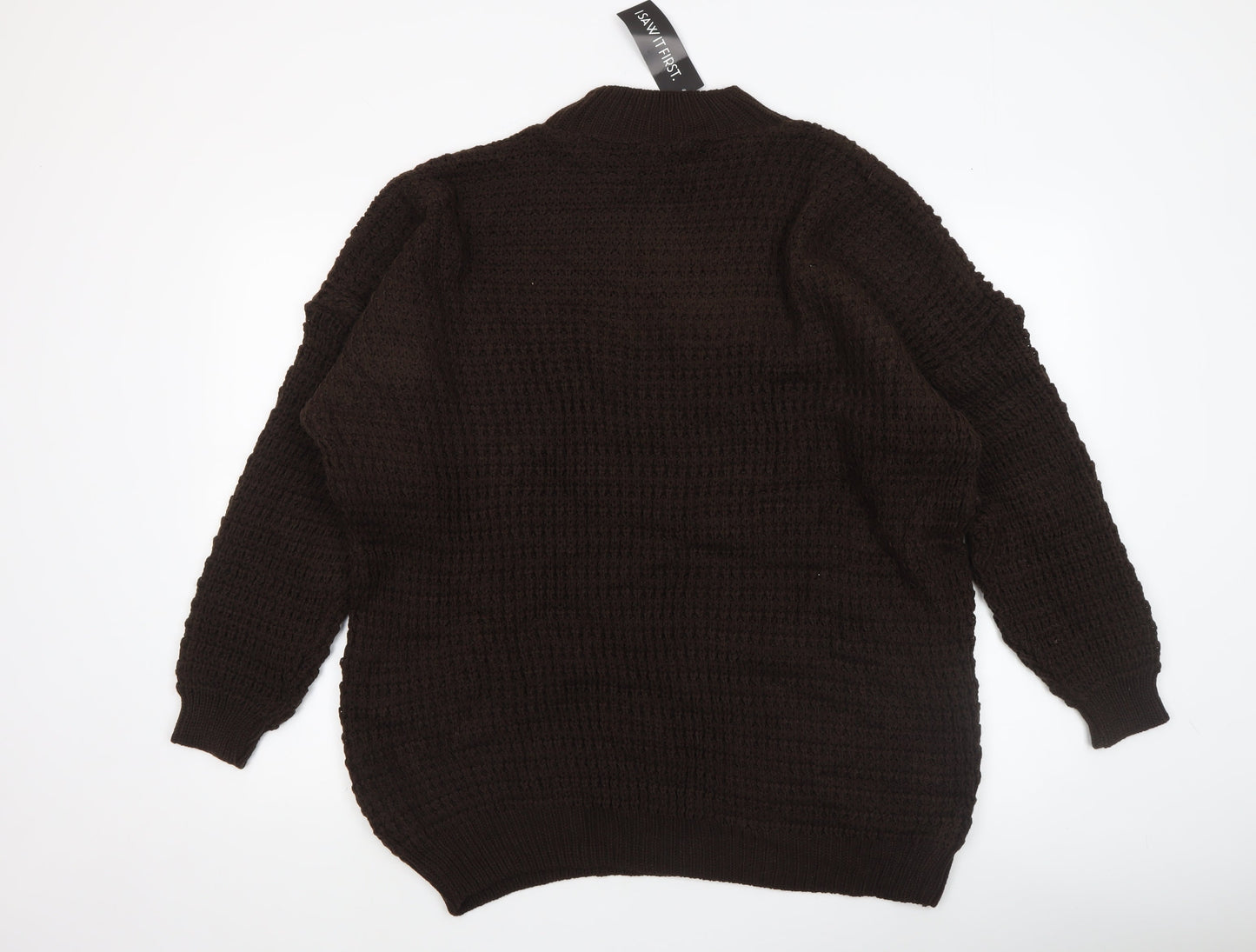 SAW IT FIRST Women’s Brown Chunky Knit High Neck Jumper Size M