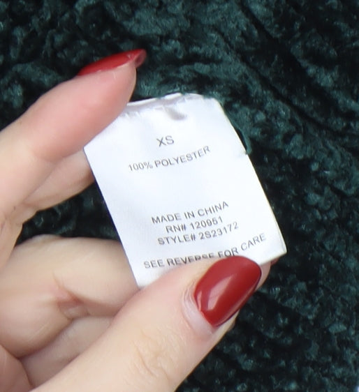 Womens UK Size XS Pink Rose Green Pullover Jumper