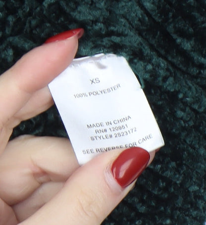 Womens UK Size XS Pink Rose Green Pullover Jumper