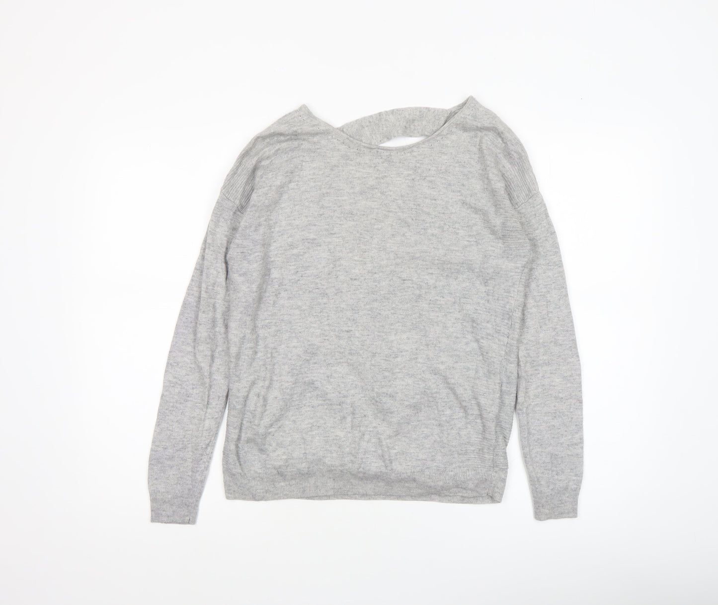 Womens UK Size 10 NEXT Grey Wrap Jumper