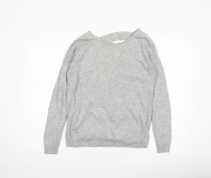 Womens UK Size 10 NEXT Grey Wrap Jumper