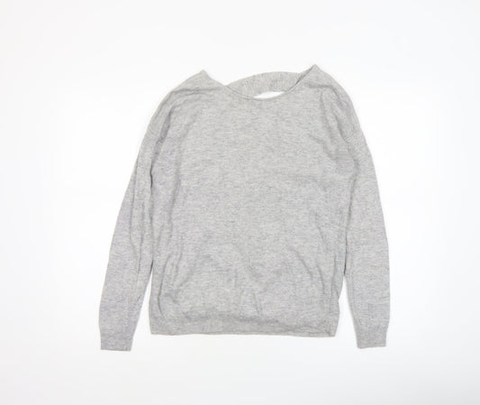Womens UK Size 10 NEXT Grey Wrap Jumper