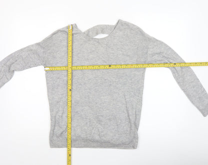 Womens UK Size 10 NEXT Grey Wrap Jumper
