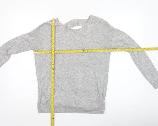 Womens UK Size 10 NEXT Grey Wrap Jumper