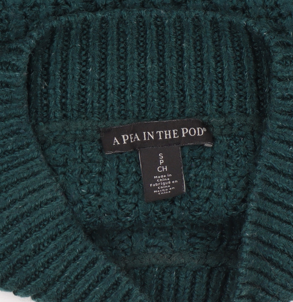 Womens UK Size S A Pea in the Pod Green Pullover Jumper