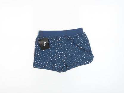 Energetics Girls Blue Polka Dot Athletic Running Shorts 10 Years
