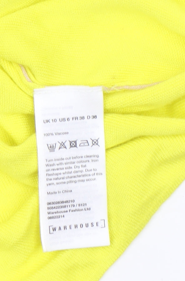 Womens UK Size 10 Warehouse Yellow Pullover Jumper