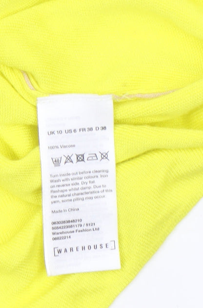 Womens UK Size 10 Warehouse Yellow Pullover Jumper