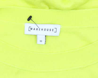 Womens UK Size 10 Warehouse Yellow Pullover Jumper