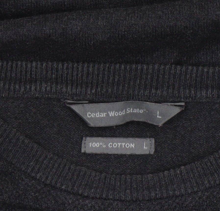 Mens UK Size L Cedar Wood State Black Pullover Jumper