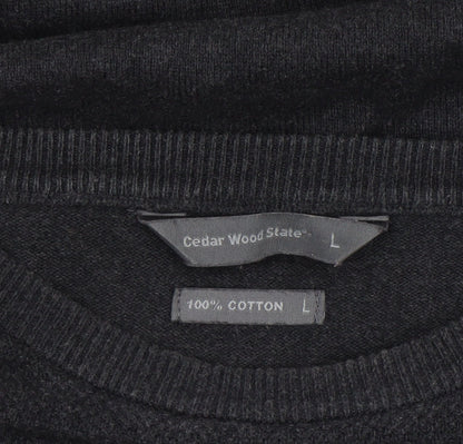 Mens UK Size L Cedar Wood State Black Pullover Jumper