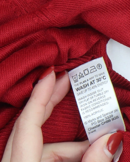 Womens UK Size 12 Marks and Spencer Red Pullover Jumper