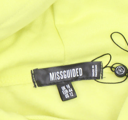 Womens UK Size 16 Missguided Yellow Pullover Hoodie