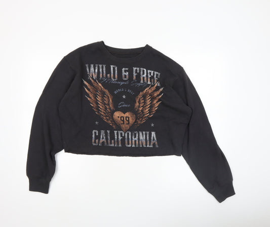 Womens UK Size S Hollister Black Pullover Sweatshirt