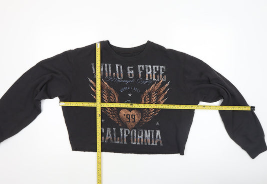 Womens UK Size S Hollister Black Pullover Sweatshirt