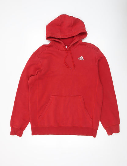 Mens UK Size M adidas Red Pullover Hoodie