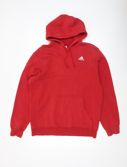 Mens UK Size M adidas Red Pullover Hoodie