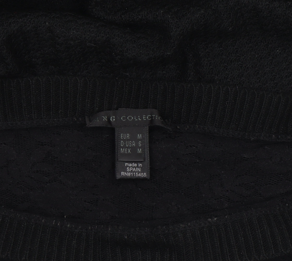 Womens UK Size 12 MNG Collection Black Pullover Jumper