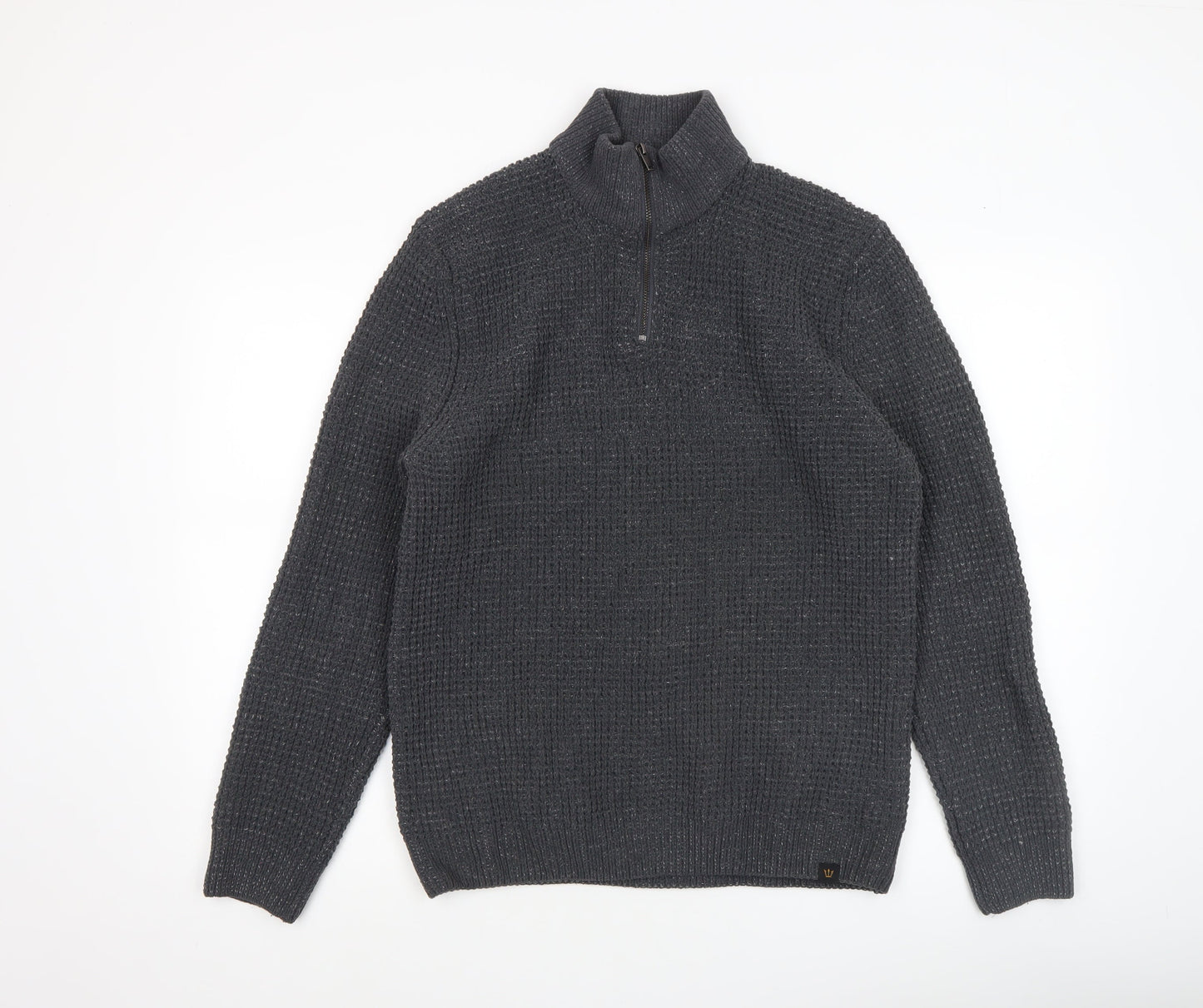 Mens UK Size M NEXT Grey 1/2 Zip Jumper
