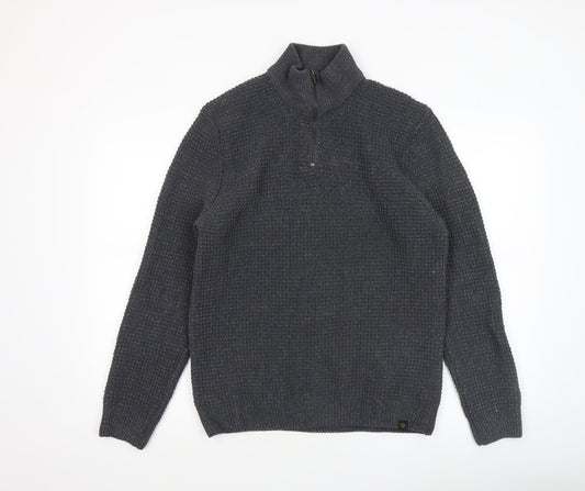 Mens UK Size M NEXT Grey 1/2 Zip Jumper