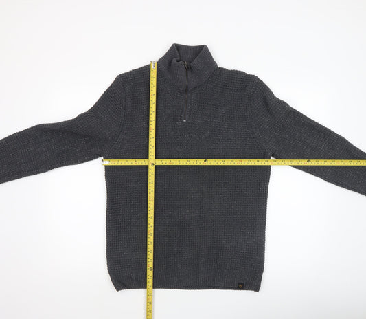 Mens UK Size M NEXT Grey 1/2 Zip Jumper