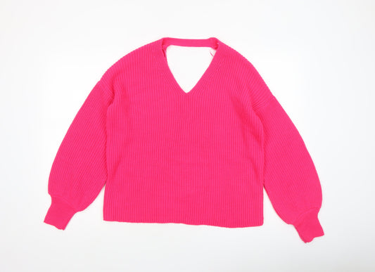 Womens UK Size 8 Miss Selfridge Pink Pullover Jumper