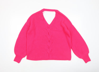 Womens UK Size 8 Miss Selfridge Pink Pullover Jumper