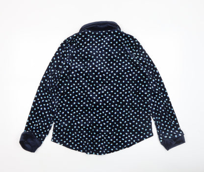 Carole Hochman Women Blue Polka Dot Velour Pyjama Top S