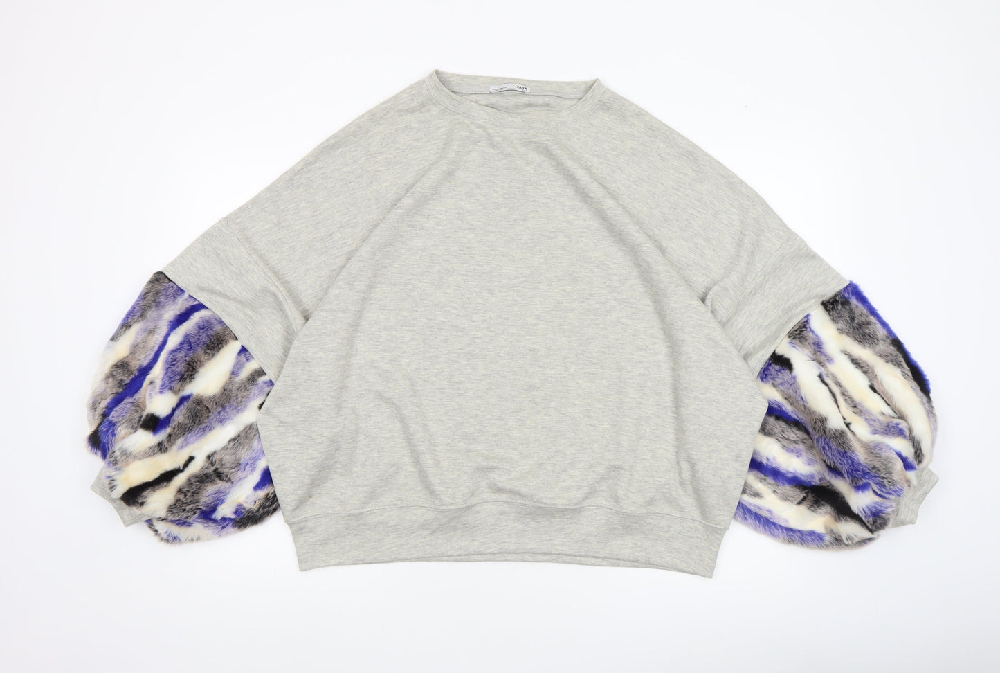 Womens UK Size M Zara Grey Pullover Sweatshirt