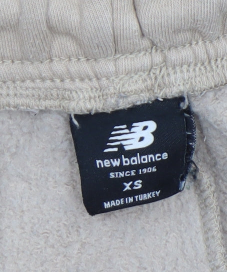 Womens UK Size XS New Balance Regular Fit Sweatpants Beige Trousers