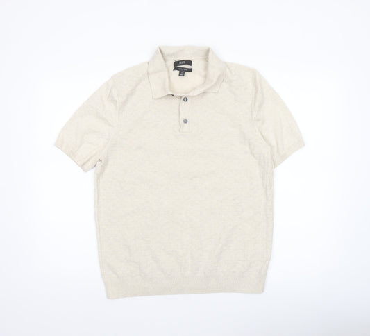 Mens UK Size M Marks and Spencer Beige Henley Jumper