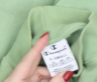 Womens UK Size XS Champion Green Pullover Sweatshirt