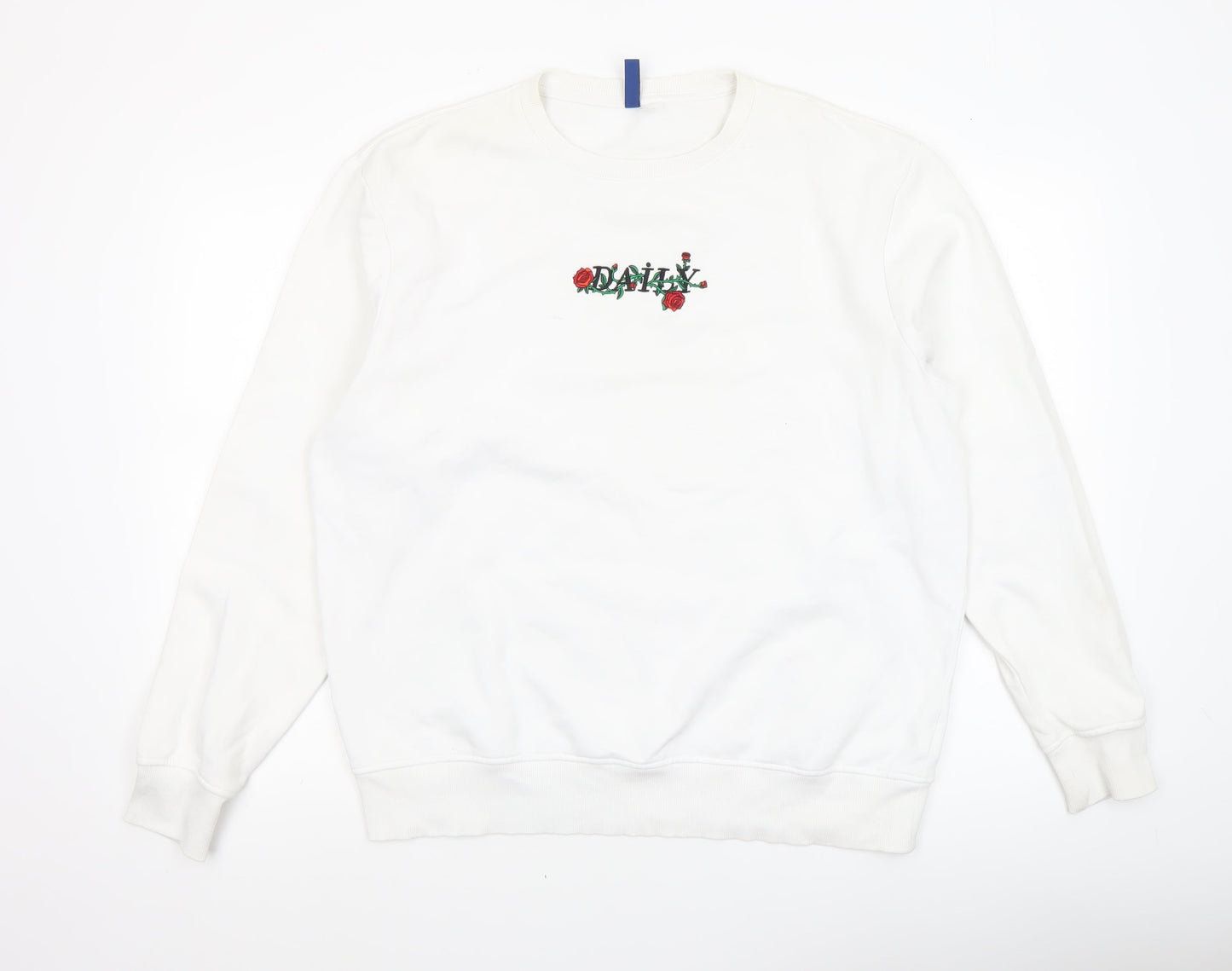 Mens UK Size L H&M White Pullover Sweatshirt