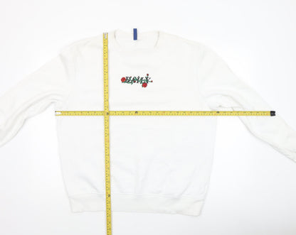 Mens UK Size L H&M White Pullover Sweatshirt