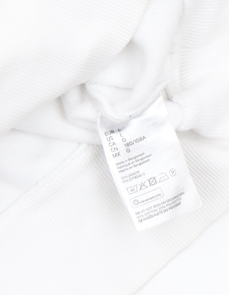 Mens UK Size L H&M White Pullover Sweatshirt