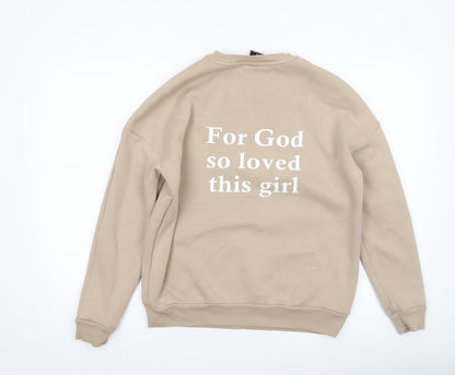 Womens UK Size S New Balance Beige Pullover Sweatshirt