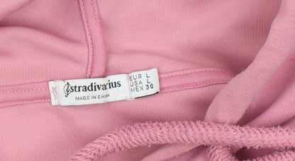 Womens UK Size L Stradivarius Pink Pullover Hoodie