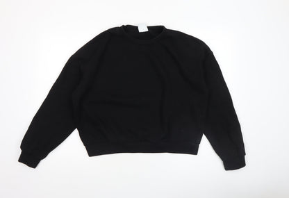 Womens UK Size L Pull & Bear Black Pullover Sweatshirt