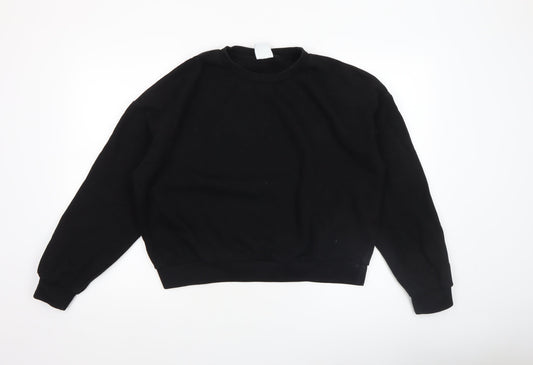 Womens UK Size L Pull & Bear Black Pullover Sweatshirt