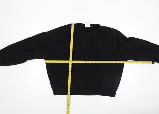 Womens UK Size L Pull & Bear Black Pullover Sweatshirt