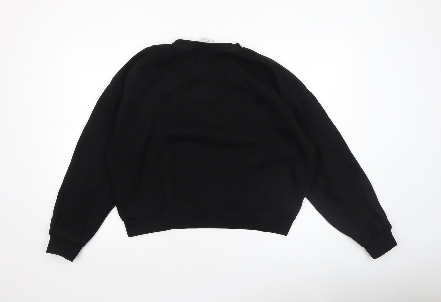 Womens UK Size L Pull & Bear Black Pullover Sweatshirt