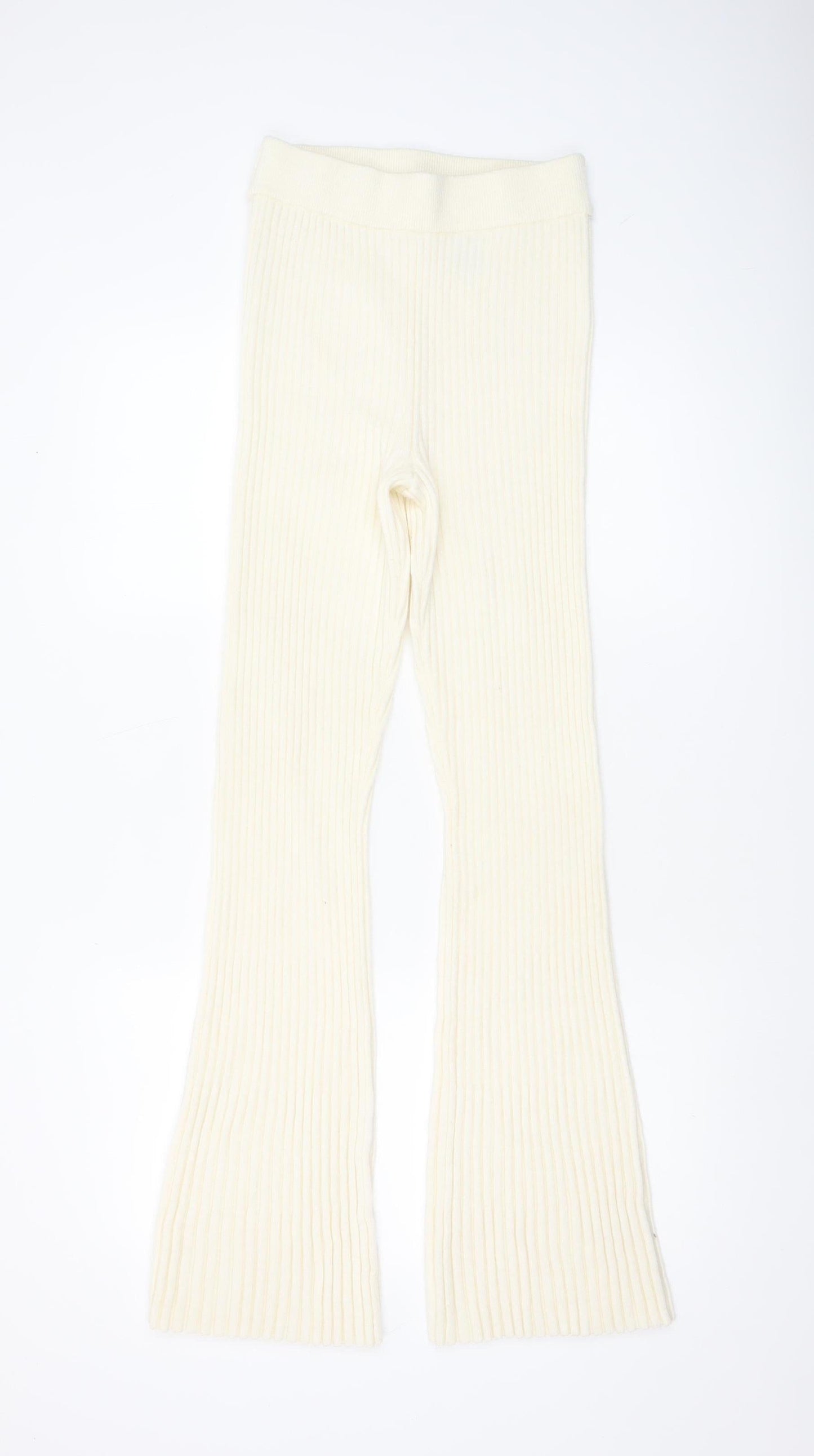 Womens UK Size S H&M Regular Fit CasualTravel Ivory Trousers