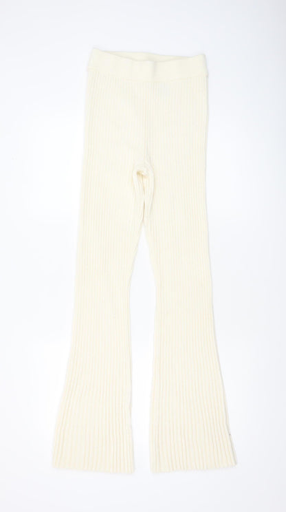 Womens UK Size S H&M Regular Fit CasualTravel Ivory Trousers