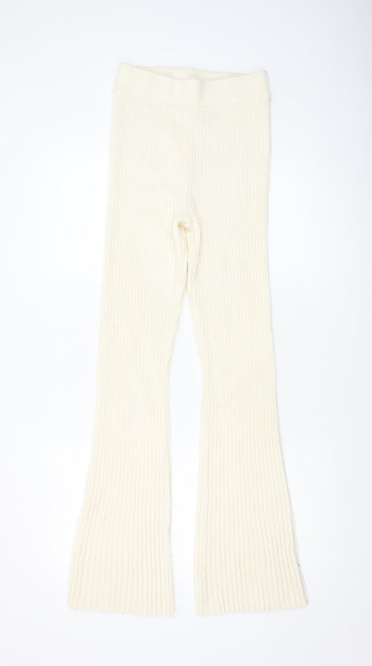 Womens UK Size S H&M Regular Fit CasualTravel Ivory Trousers