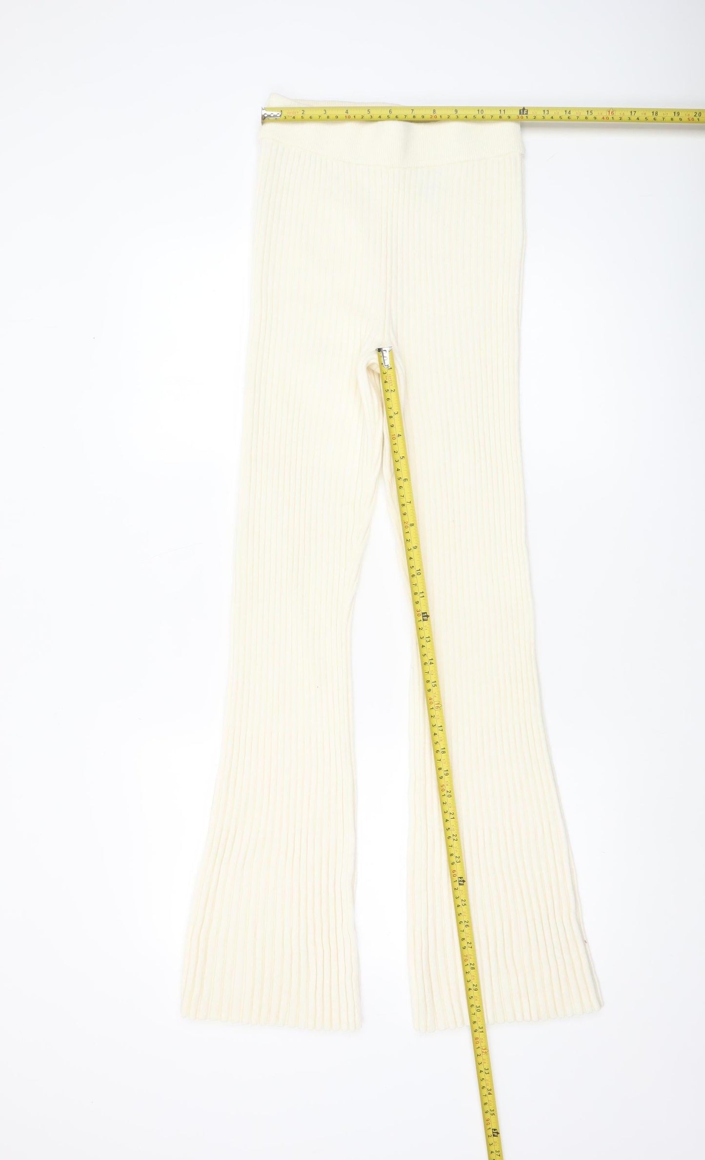 Womens UK Size S H&M Regular Fit CasualTravel Ivory Trousers